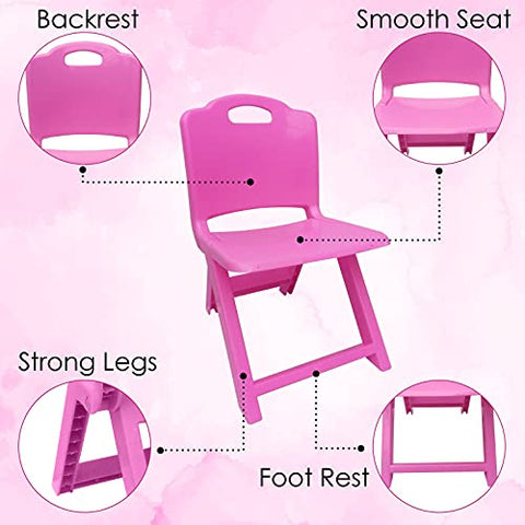 Sunbaby Kids Chair (Height Adjustable/ Flexible) Strong Frame, Study Chairs, Portable, Kids Furniture Broad Wide Seating, Correct Posture Supports Back Ergonomic Design (Green)