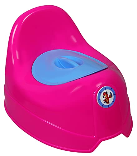 Sunbaby Potty Toilet Trainer Seat/Chair with Lid and High Back Support for Toddler Boys Girls Age 7 Months to 3 Years (BLUE-WHITE)