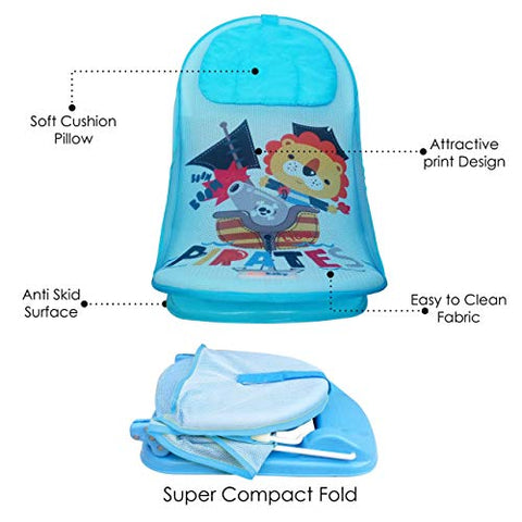 Sunbaby Combo of Anti-Slip Plastic Baby Bathtub with Drain Plug & Baby Bath seat for New Born Babies for Bathing