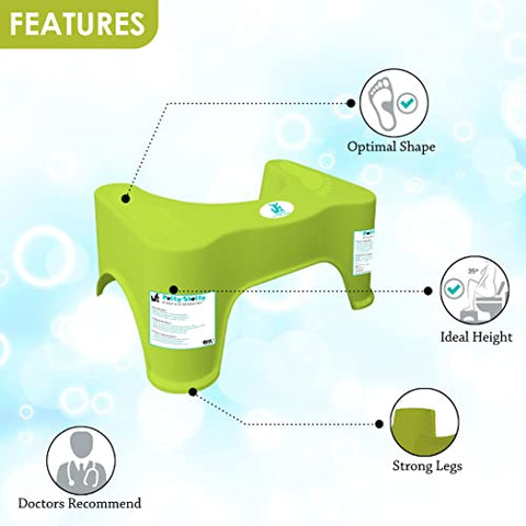 Sunbaby Squat W/Potty-Shotty Toilet Step Stool, 7" Height, Anti-Skid, Promotes Squatting Like The Indian Style, w/Angular Leg Position On Western Pot, for Kids & Adults (Black)