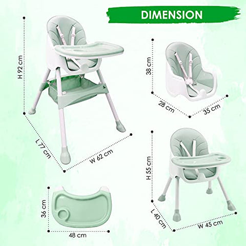Sunbaby Mealtime 3 In 1 Baby High Chair W/Feeding Tray For Babies Food, Booster Seat For Dining Table ,W/ Safety Protection Belt, Height Adjustable, Soft Cushion, Toddlers Activity Table & Chair Set(Beige)