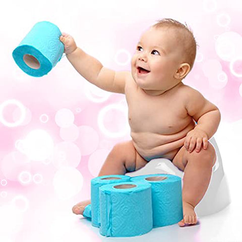 Sunbaby Potty Toilet Trainer Seat/Chair with Lid and High Back Support for Toddler Boys Girls Age 7 Months to 3 Years (BLUE-WHITE)