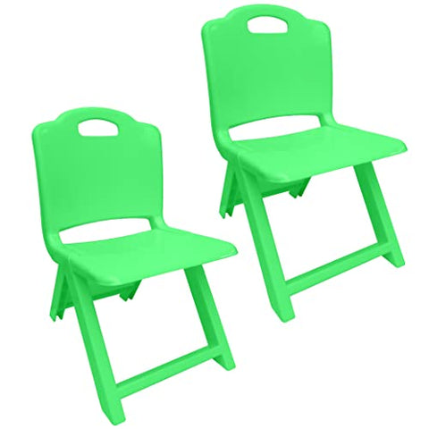 Sunbaby Foldable Baby Chair,Strong and Durable Plastic Chair for Kids/Plastic School Study Chair/Feeding Chair for Kids,Portable High Chair Weight Capacity 40 Kg (Green)