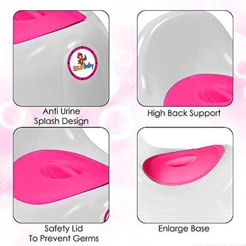 Sunbaby Foldable Potty-Trainer Seat for Toilet Potty Stand with Ladder Step Up Training Stool with Non-Slip Steps Ladder Adjustable Foldable for Boys Girls Toddlers Kid (Yellow)