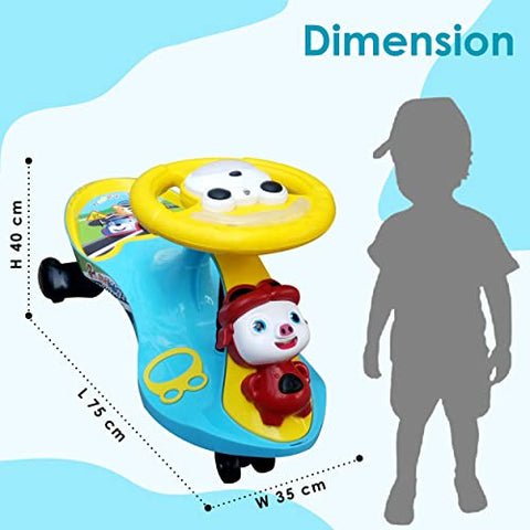 Completely Assembled SUNBABY Funtime Magic Car| Ride-on Baby Car| Kids Push Car|Swing Car|Safe Comfortable Seats & Durable| Ride on Toy Car for Kids| Twister Ride on|Magic Toy Car|Kids Ride On| Push Rider|Steering Music & Lights|For Kids age 2+