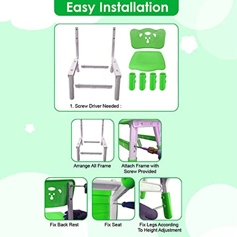 Sunbaby Foldable Baby Chair,Strong and Durable Plastic Chair for Kids/Plastic School Study Chair/Feeding Chair for Kids,Portable High Chair Weight Capacity 40 Kg (Blue)
