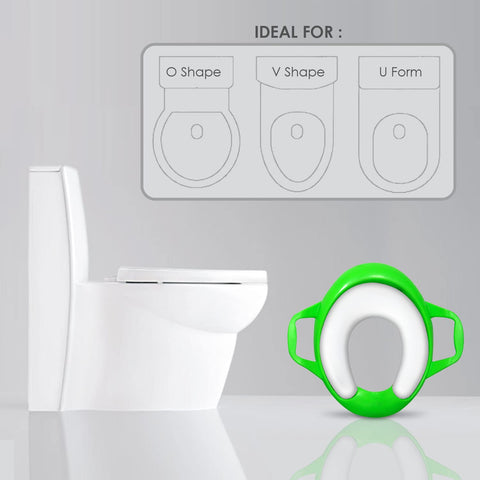Sunbaby Soft Cushion Baby Potty Seat with Handle Support (GREEN-WHITE)