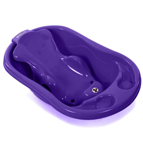 Sunbaby Baby Anti Slip Big Plastic Bathtub with Bath Toddler Seat Sling Non Slip Suction for Bathing,Baby Shower,Bubble Bath (PURPLE-PURPLE)