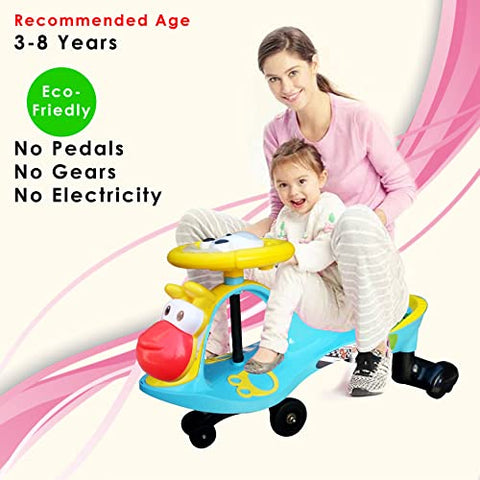 Completely Assembled SUNBABY Funtime Magic Car | Ride-on Baby Car| Kids Push Car | Swing Car | Safe Comfortable Seats & Durable| Ride on Toy Car for Kids| Twister Ride on|Magic Toy Car|Kids Ride On| Push Rider|Steering Music & Lights|For Kids age 2+