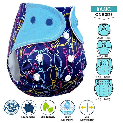 Sunbaby "TicklyBottom" Reusable Washable Waterproof Baby Cloth Diaper +1 Dryfeel highly absorbent Insert