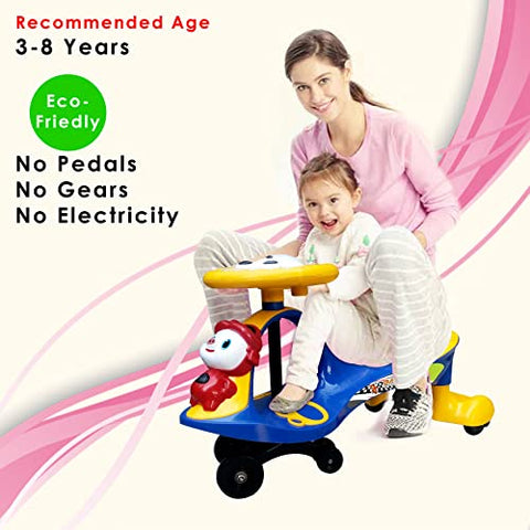 Completely Assembled SUNBABY Funtime Magic Car | Ride-on Baby Car| Kids Push Car | Swing Car | Safe Comfortable Seats & Durable| Ride on Toy Car for Kids| Twister Ride on|Magic Toy Car|Kids Ride On| Push Rider|Steering Music & Lights|For Kids age 2+