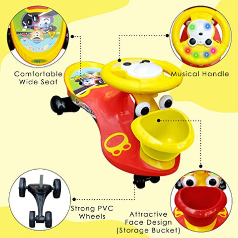 Completely Assembled SUNBABY Funtime Magic Car| Ride-on Baby Car| Kids Push Car|Swing Car|Safe Comfortable Seats & Durable| Ride on Toy Car for Kids| Twister Ride on|Magic Toy Car|Kids Ride On| Push Rider|Steering Music & Lights|For Kids age 2+