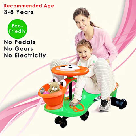 Completely Assembled SUNBABY Funtime Magic Car | Ride-on Baby Car | Kids Push Car | Swing Car | Safe Comfortable Seats & Durable| Ride on Toy Car for Kids| Twister Ride on | Magic Toy Car | Kids Ride On| Push Rider|Steering Music & Lights|For Kids age 2+
