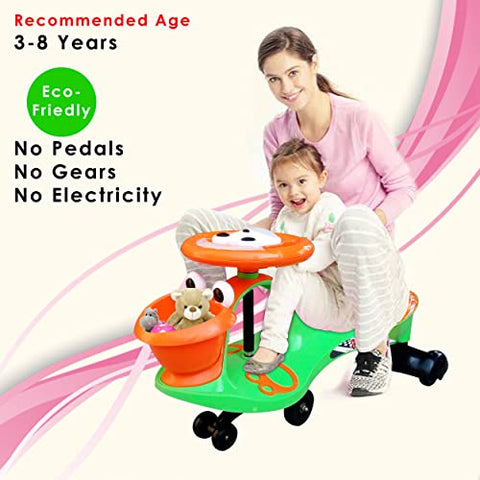 Completely Assembled SUNBABY Funtime Magic Car| Ride-on Baby Car| Kids Push Car|Swing Car|Safe Comfortable Seats & Durable| Ride on Toy Car for Kids| Twister Ride on|Magic Toy Car|Kids Ride On| Push Rider|Steering Music & Lights|For Kids age 2+