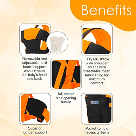 Sunbaby Multi-Functional Front Baby Carrier Ideal for Kids 0 to 3 Years Soft Cushion Adjustable Straps