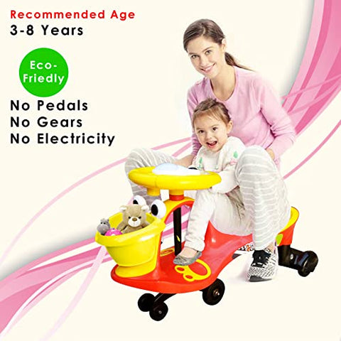 Completely Assembled SUNBABY Funtime Magic Car| Ride-on Baby Car| Kids Push Car|Swing Car|Safe Comfortable Seats & Durable| Ride on Toy Car for Kids| Twister Ride on|Magic Toy Car|Kids Ride On| Push Rider|Steering Music & Lights|For Kids age 2+