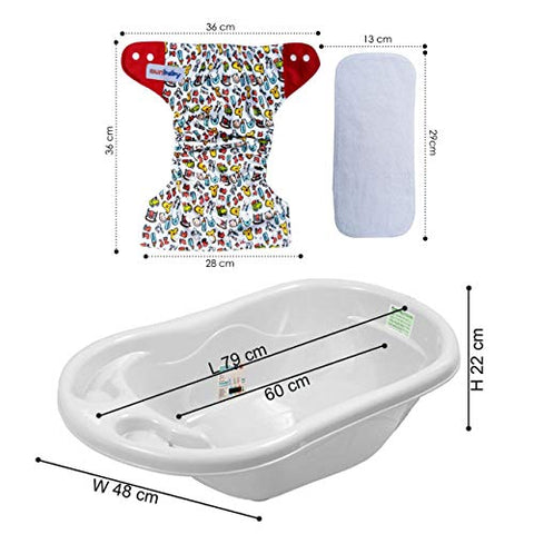 Sunbaby "TicklyBottom" Reusable Washable Waterproof Baby Cloth Diaper +1 Dryfeel highly absorbent Insert