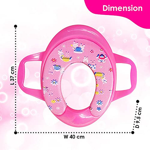 Sunbaby Soft Cushion Baby Potty Seat with Handle Support (WHITE-RED)