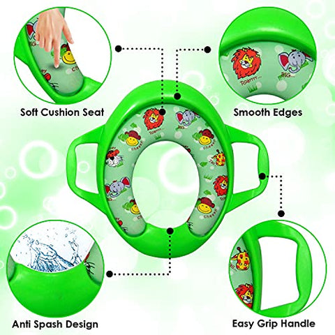 Sunbaby Soft Cushion Baby Potty Seat with Handle Support (MADAGASKAR-GREEN)