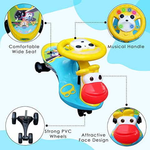 Completely Assembled SUNBABY Funtime Magic Car | Ride-on Baby Car| Kids Push Car | Swing Car | Safe Comfortable Seats & Durable| Ride on Toy Car for Kids| Twister Ride on|Magic Toy Car|Kids Ride On| Push Rider|Steering Music & Lights|For Kids age 2+