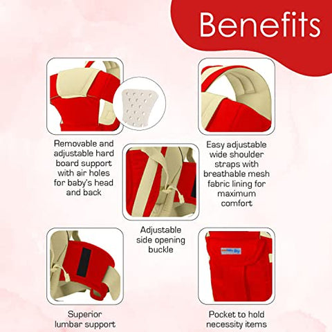 Sunbaby Multi-Functional Front Baby Carrier Ideal for Kids 0 to 3 Years Soft Cushion Adjustable Straps