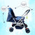 Sunbaby Stroller/Pram for New Born, Extra Wide/Thick Cushion seat, Reversible Handle, Mosquito net,Light Weight Foldable, Canopy Umbrella, Swivel Wheels w/Suspension (Multicolor) (NAVI Blue)