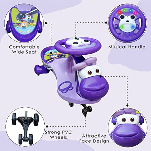 Completely Assembled SUNBABY Funtime Magic Car| Ride-on Baby Car| Kids Push Car|Swing Car|Safe Comfortable Seats & Durable| Ride on Toy Car for Kids| Twister Ride on|Magic Toy Car|Kids Ride On| Push Rider|Steering Music & Lights|For Kids age 2+
