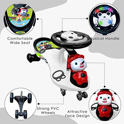 Completely Assembled SUNBABY Funtime Magic Car | Ride-on Baby Car| Kids Push Car | Swing Car | Safe Comfortable Seats & Durable| Ride on Toy Car for Kids| Twister Ride on|Magic Toy Car|Kids Ride On| Push Rider|Steering Music & Lights|For Kids age 2+
