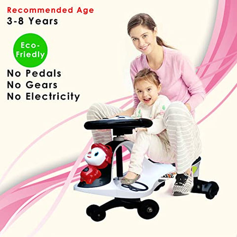 Completely Assembled SUNBABY Funtime Magic Car| Ride-on Baby Car| Kids Push Car|Swing Car|Safe Comfortable Seats & Durable| Ride on Toy Car for Kids| Twister Ride on|Magic Toy Car|Kids Ride On| Push Rider|Steering Music & Lights|For Kids age 2+