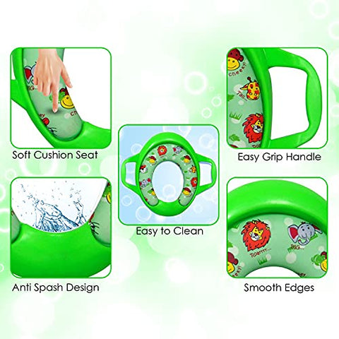 Sunbaby Soft Cushion Baby Potty Seat with Handle Support (MADAGASKAR-GREEN)