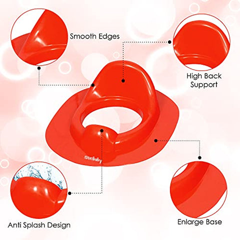 Sunbaby Poo_time Baby Potty Training Seat for Kids/Toddler/Babies/Infant, Portable Travel Potty, Can Be Fixed On Adult Potty Seat for Training, Kids Toilet Seat, 12-36 Months Boys/Girls (Red)