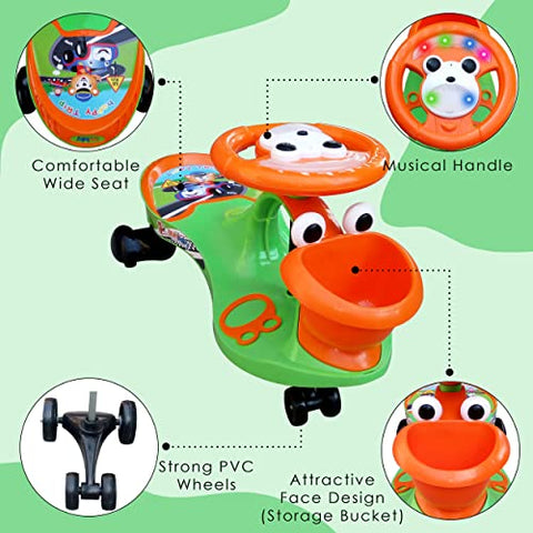 Completely Assembled SUNBABY Funtime Magic Car| Ride-on Baby Car| Kids Push Car|Swing Car|Safe Comfortable Seats & Durable| Ride on Toy Car for Kids| Twister Ride on|Magic Toy Car|Kids Ride On| Push Rider|Steering Music & Lights|For Kids age 2+