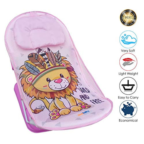 Sunbaby Combo of Anti-Slip Plastic Baby Bathtub with Drain Plug & Baby Bath seat for New Born Babies for Bathing