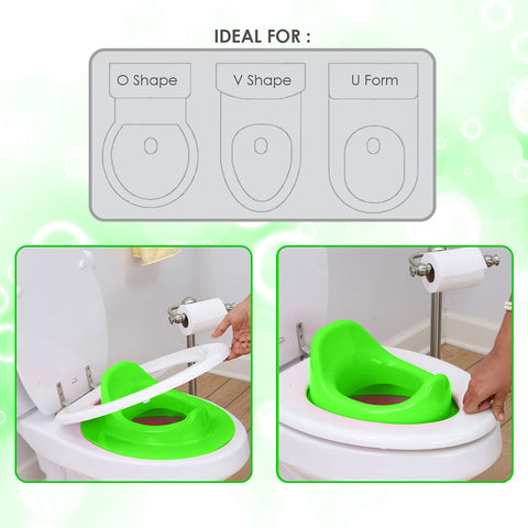 Sunbaby Poo_time Baby Potty Training Seat for Kids/Toddler/Babies/Infant, Portable Travel Potty, Can Be Fixed On Adult Potty Seat for Training, Kids Toilet Seat, 12-36 Months Boys/Girls(Green)