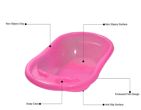 Sunbaby Bath Tub with Bath Sling (Pink)