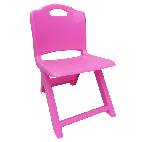 Sunbaby Foldable Baby Chair,Strong and Durable Plastic Chair for Kids/Plastic School Study Chair/Feeding Chair for Kids,Portable High Chair Weight Capacity 40 Kg (Pink)