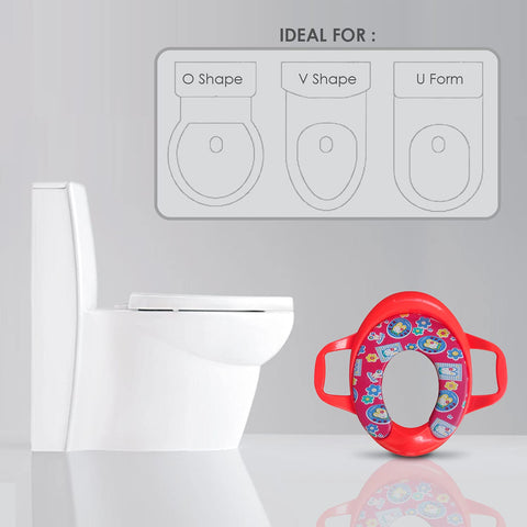 Sunbaby Soft Cushion Baby Potty Seat with Handle Support (RED-RABBIT)