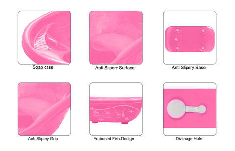 Sunbaby Bath Tub with Bath Sling (Pink)
