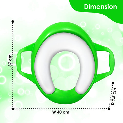 Sunbaby Soft Cushion Baby Potty Seat with Handle Support (GREEN-WHITE)