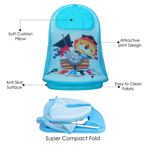 Sunbaby Combo of Anti-Slip Plastic Baby Bathtub with Drain Plug & Baby Bath seat for New Born Babies for Bathing