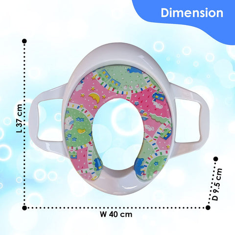 Sunbaby Blue Ocean Soft Cushion Baby Potty Seat with Handle Support (White/Blue)