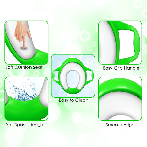 Sunbaby Soft Cushion Baby Potty Seat with Handle Support (GREEN-WHITE)