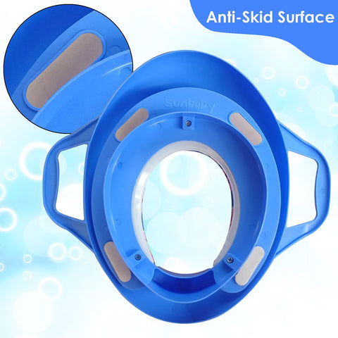 Sunbaby Soft Cushion Baby Potty Seat with Handle Support (BLUE-WHITE)