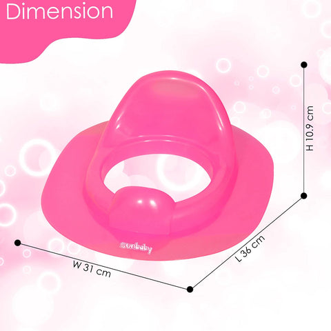 Sunbaby Poo_time Baby Potty Training Seat For Kids/ Toddler/ Babies/ Infant, Portable Travel Potty, Can Be Fixed On Adult Potty Seat For Training, Kids Toilet Seat, 12-36 Months Boys/ Girls (Pink)