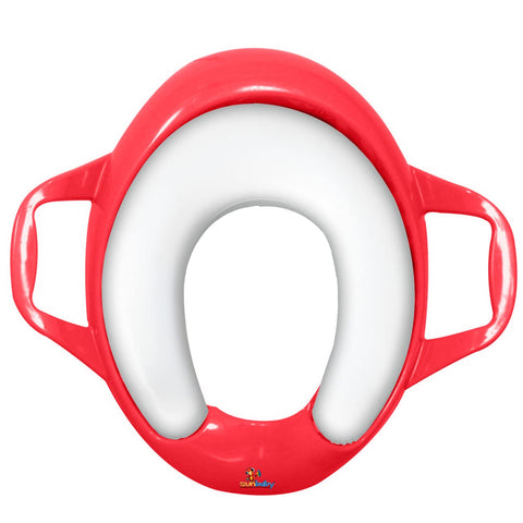 Sunbaby Soft Cushion Baby Potty Seat with Handle Support (RED-WHITE)