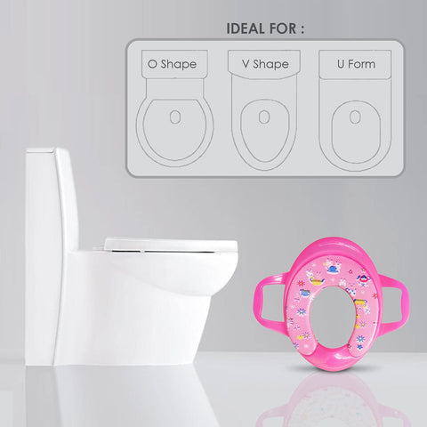 Sunbaby Soft Cushion Baby Potty Seat with Handle Support (PINK-RABBIT)