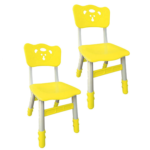Sunbaby Kids Chair (Height Adjustable/Flexible) Strong Frame, Study Chairs, Portable, Kids Furniture Broad Wide Seating, Correct Posture Supports Back Ergonomic Design - YELLOW