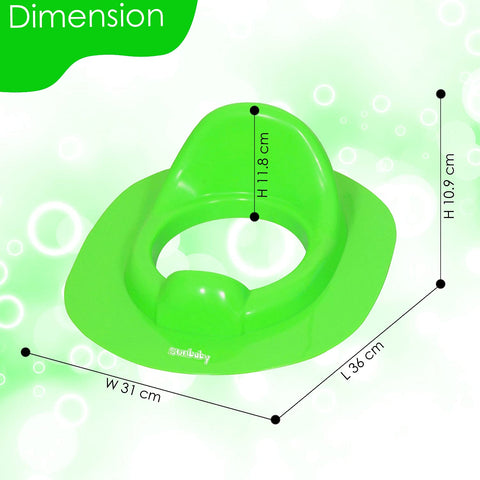 Sunbaby Poo_time Baby Potty Training Seat for Kids/Toddler/Babies/Infant, Portable Travel Potty, Can Be Fixed On Adult Potty Seat for Training, Kids Toilet Seat, 12-36 Months Boys/Girls(Green)