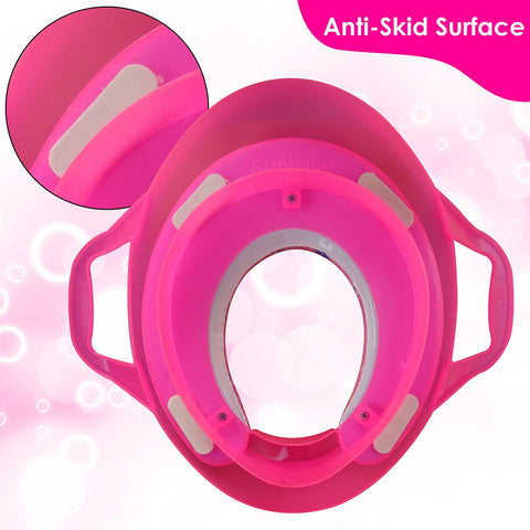 Sunbaby Soft Cushion Baby Potty Seat with Handle Support (ALPHABET-PINK)