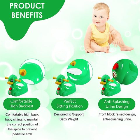 Sunbaby Squeaky Duck Potty Trainer (GREEN)